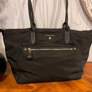 Michael Kors Nylon bag purse black gold logo